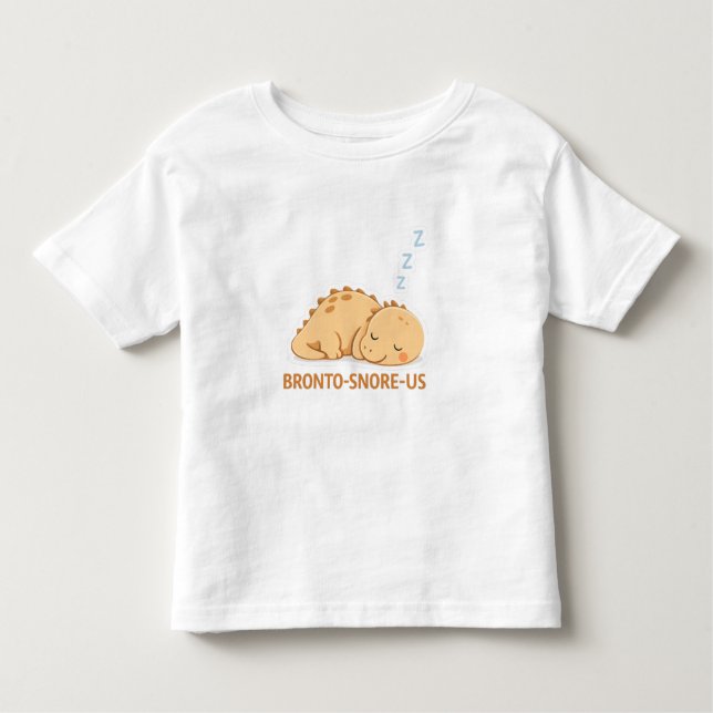 Sleeping Dinosaur – Cozy Dino Café Illustration Toddler T-Shirt (Front)
