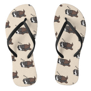 Sleeping Dog Australian Shepherd Animal Lover ZZZ Jandals