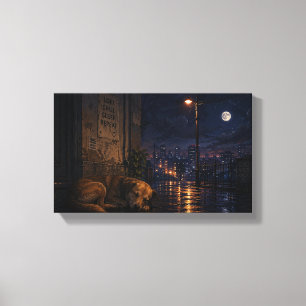 Sleeping dog canvas print