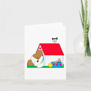 Sleeping Dog In A Dog House Card