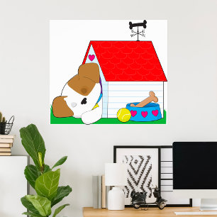 Sleeping Dog In A Dog House Poster