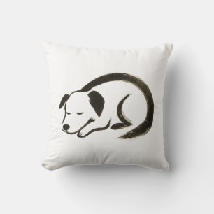 Sleeping Dog – Ink Brush Comfort on  Cushion