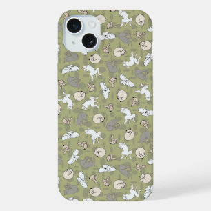 Sleeping Dog Inspired Print in Green Grey iPhone 15 Plus Case