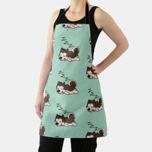 Sleeping Dog Siberian Husky Animal Lover ZZZ Pet Apron
