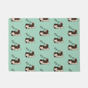 Sleeping Dog Siberian Husky Animal Lover ZZZ Pet Doormat