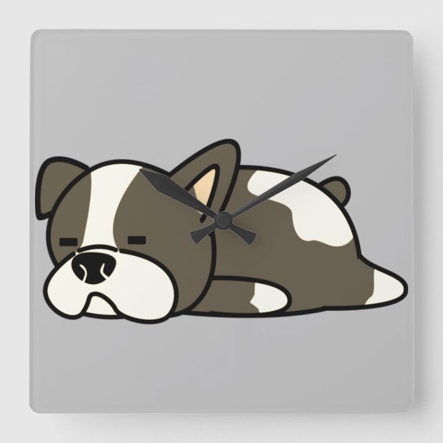Sleeping Dog  Square Wall Clock (Front)
