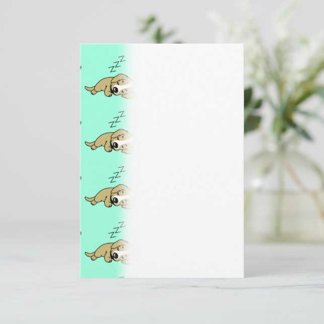 Sleeping Dog ZZZ Miniature American Shepherd Pet Thank You Card (Standing Front)