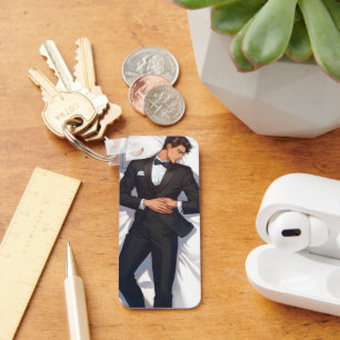 Sleeping Elegant Anime Man Key Ring