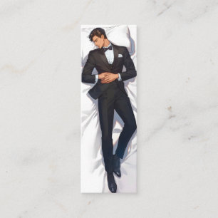 Sleeping Elegant Anime Man Mini Business Card
