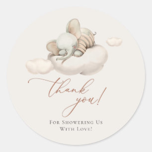 Sleeping Elephant Gender Neutral Classic Round Sticker