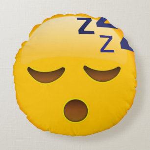 Sleeping Emoji Round Cushion