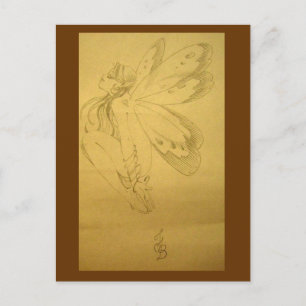 Sleeping fairy postcard