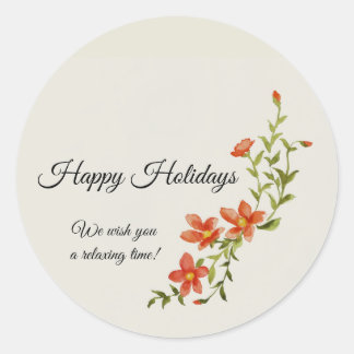 Sleeping Flat Greeting Card Classic Round Sticker