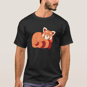 Sleeping Forest Animal Wildlife Chinese Sleepy Red T-Shirt