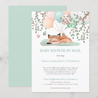 Sleeping Fox Balloons Teal Baby Shower By Mail