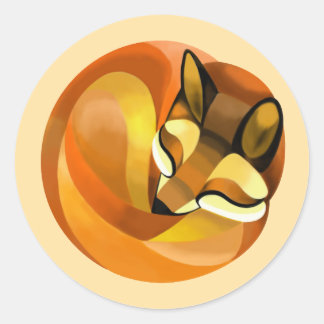Sleeping Fox Classic Round Sticker