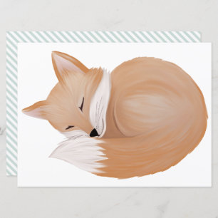 Sleeping fox, cut out invitation