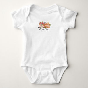 Sleeping fox personalised baby bodysuit