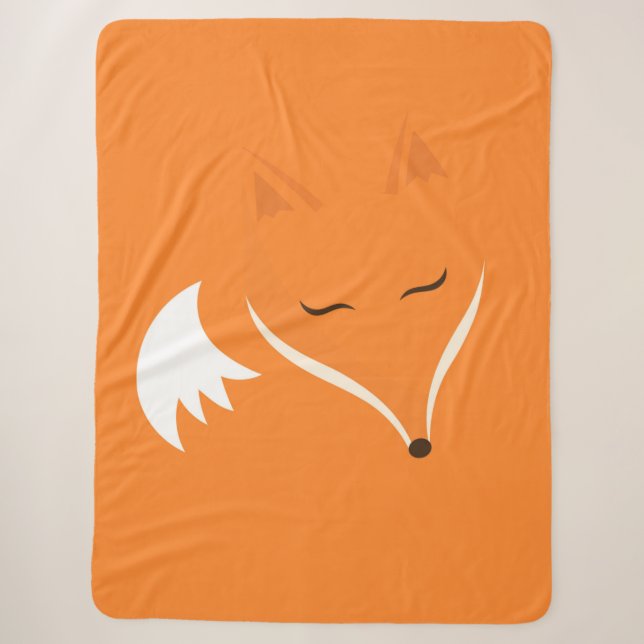 Sleeping fox Sherpa Blanket (Front)
