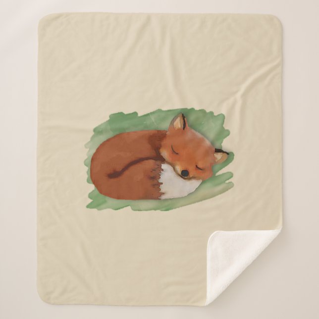 Sleeping Fox Sherpa Blanket (Front)