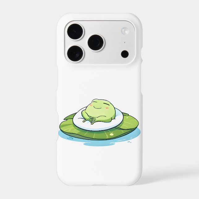 Sleeping Frog on Lily Pad Kawaii Design (Back)