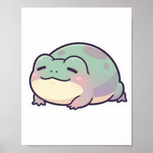 Sleeping Frog Poster Cute Cosy Frog Aesthetic Rela