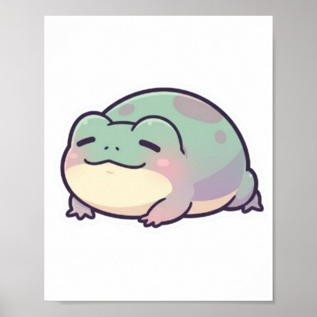 Sleeping Frog Poster Cute Cosy Frog Aesthetic Rela (Front)