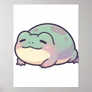 Sleeping Frog Poster Cute Cosy Frog Aesthetic Rela