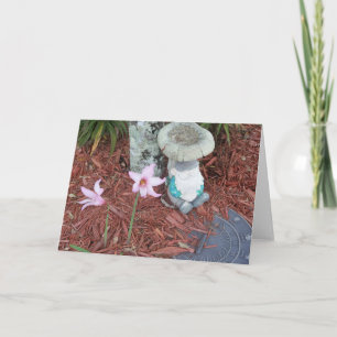 Sleeping garden gnome card