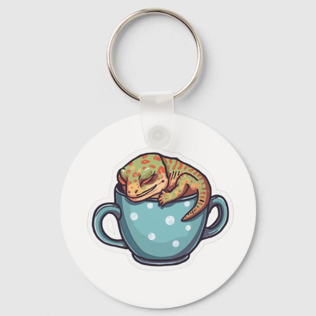 Sleeping gecko key ring (Front)