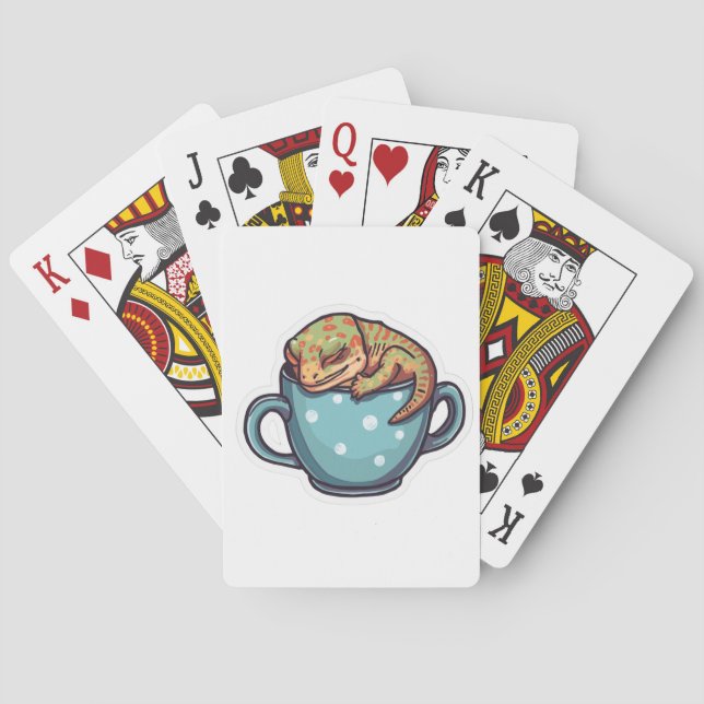 Sleeping gecko playing cards (Back)