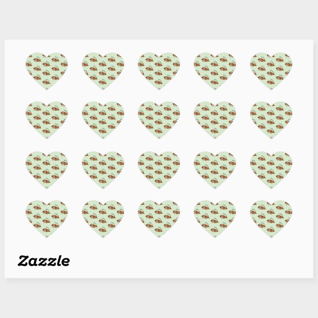 Sleeping German Shorthaired Pointer Dog Lover ZZZ Heart Sticker (Sheet)