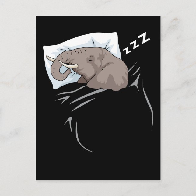 Sleeping Gift Kids Cute Elephant Gift Sleeping Postcard (Front)