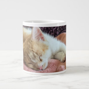 Sleeping ginger kitten large coffee mug