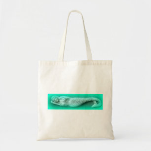 sleeping green mermaid tote bag