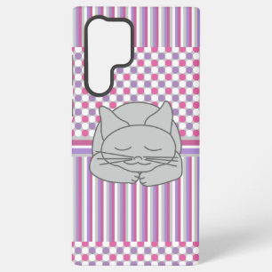 Sleeping Grey Cat Pattern Samsung Galaxy Case