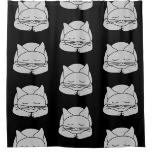 Sleeping Grey Cat Shower Curtain