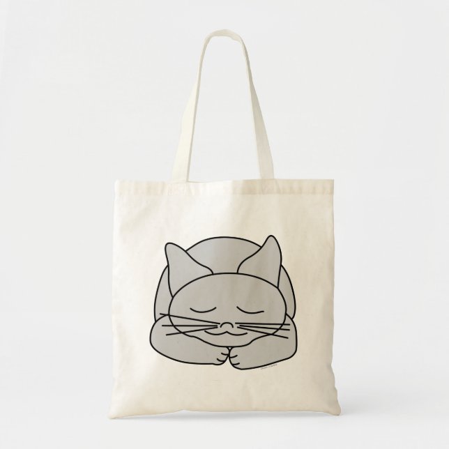 Sleeping Grey Cat Tote Bag (Front)