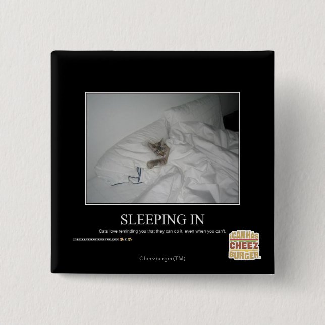 Sleeping In 15 Cm Square Badge (Front)