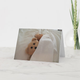 Sleeping in late Teddy Bear Vacation greeting card