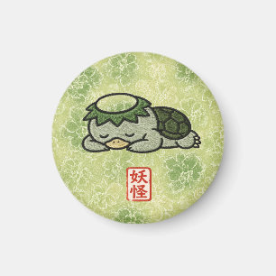 Sleeping Kappa Magnet   Cute Japanese Yokai Fridge