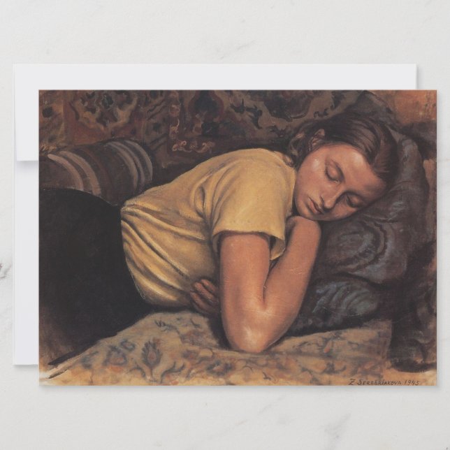 Sleeping Katya (by Serebriakova) Card (Front)