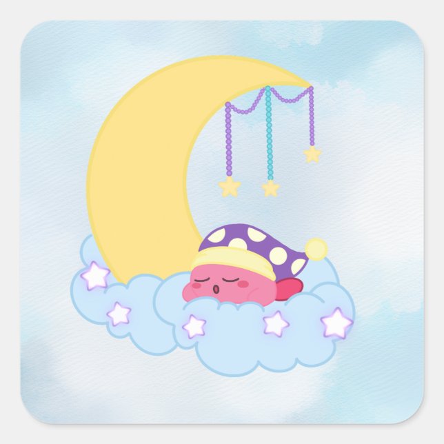 Sleeping Kirby Sticker (Square) (Front)