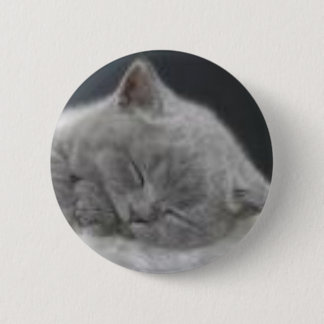 sleeping Kitten 6 Cm Round Badge