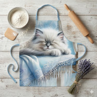 Sleeping Kitten Blue Cottagecore Dream