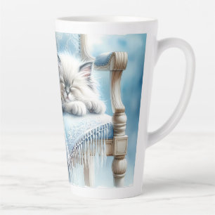 Sleeping Kitten Blue Cottagecore Dream Latte Mug