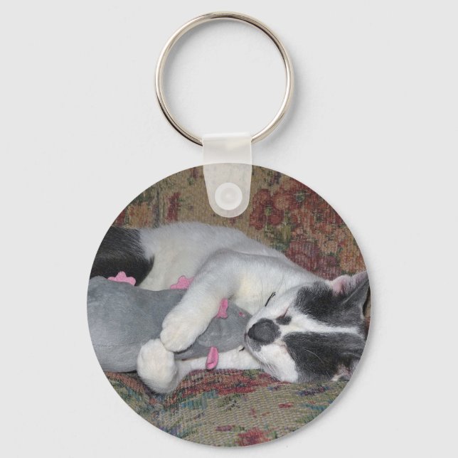 Sleeping Kitten Key Ring (Front)