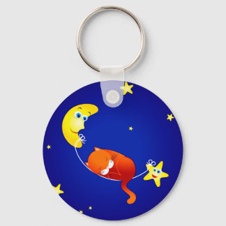 Sleeping kitten, keychain