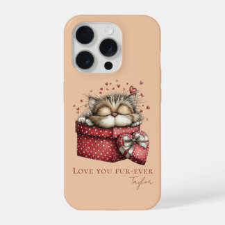 Sleeping Kitten Love You Fur-Ever Personalized iPhone 15 Pro Case