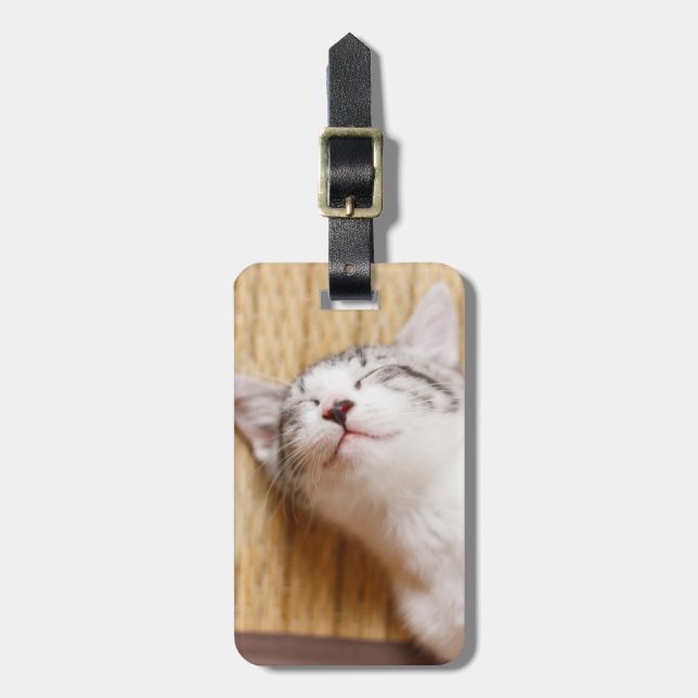 Sleeping Kitten Luggage Tag (Front Vertical)